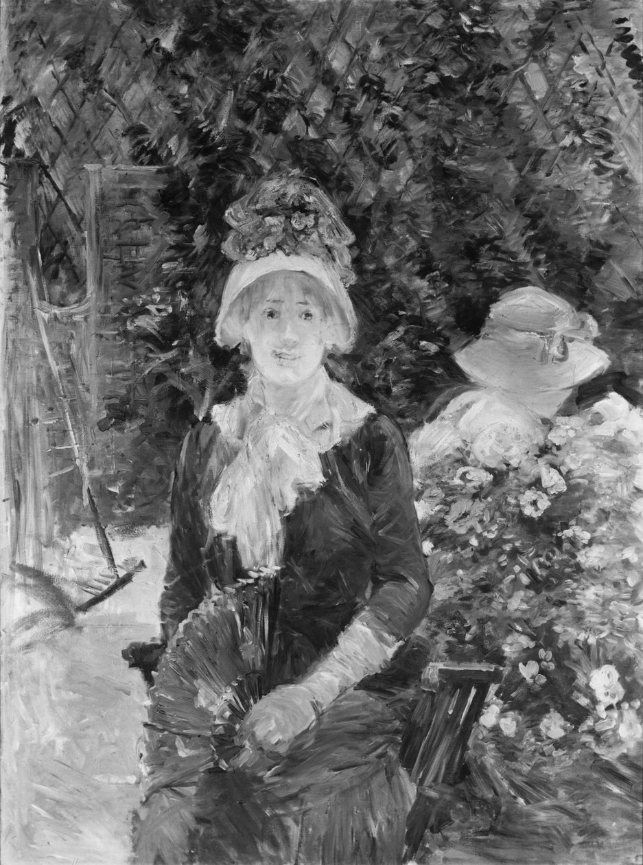 Młoda kobieta w ogrodzie autorstwa Berthe Morisot