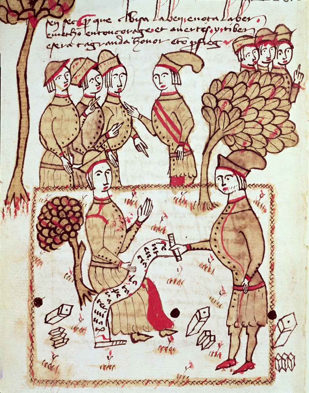 Ms 327 fol.201v Geodeta i jego robotnicy, z "Traite d