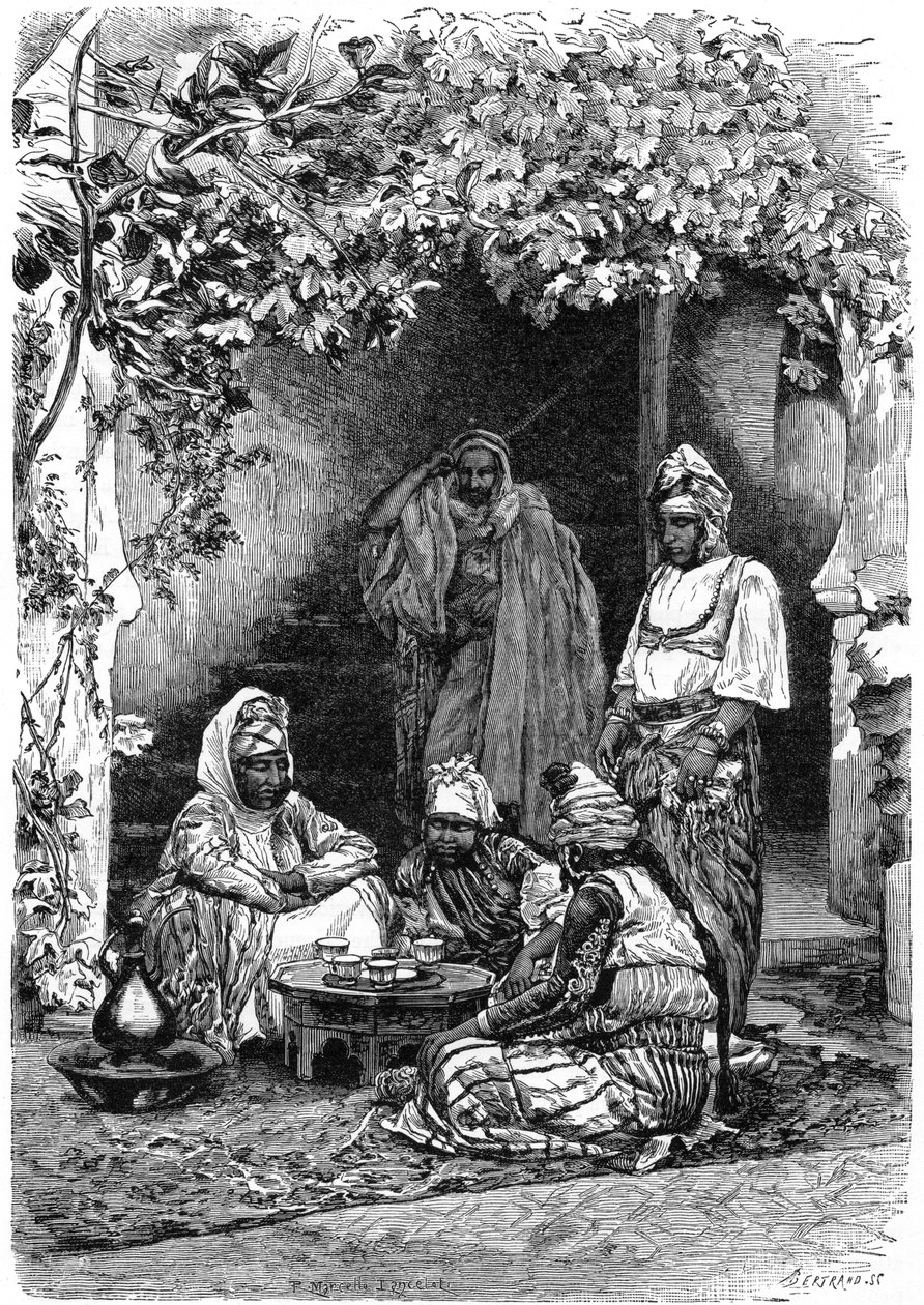 Arabska rodzina Tlemcen w Algierii, ok. 1890 r. autorstwa Auguste Bertrand