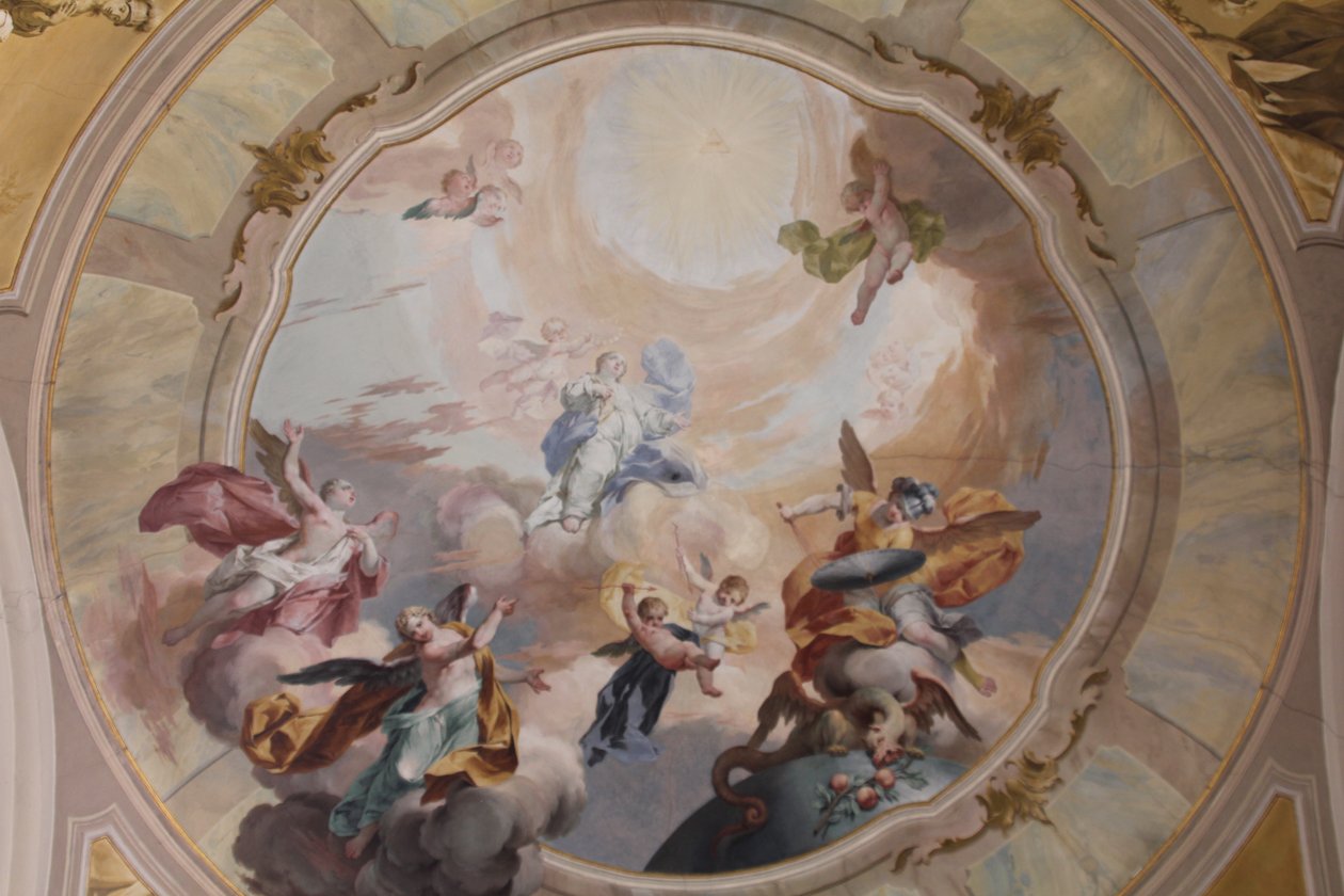 Madonna w kościele Prato (Busto Arsizio) - Freski na suficie autorstwa Biagio Bellotti