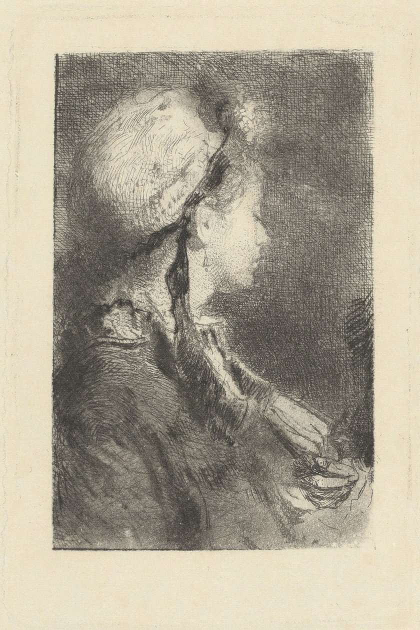 Żona artysty w profilu zwróconym w prawo, ok. godz. 1880. autorstwa Bianchi Mose