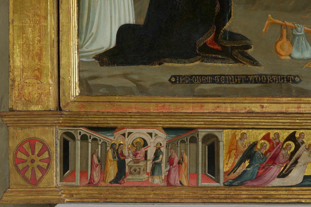 Detal z szopki (tempera na drewnie) autorstwa Bicci di Lorenzo