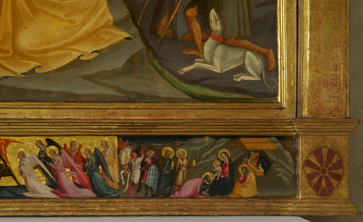 Detal z szopki (tempera na drewnie) autorstwa Bicci di Lorenzo