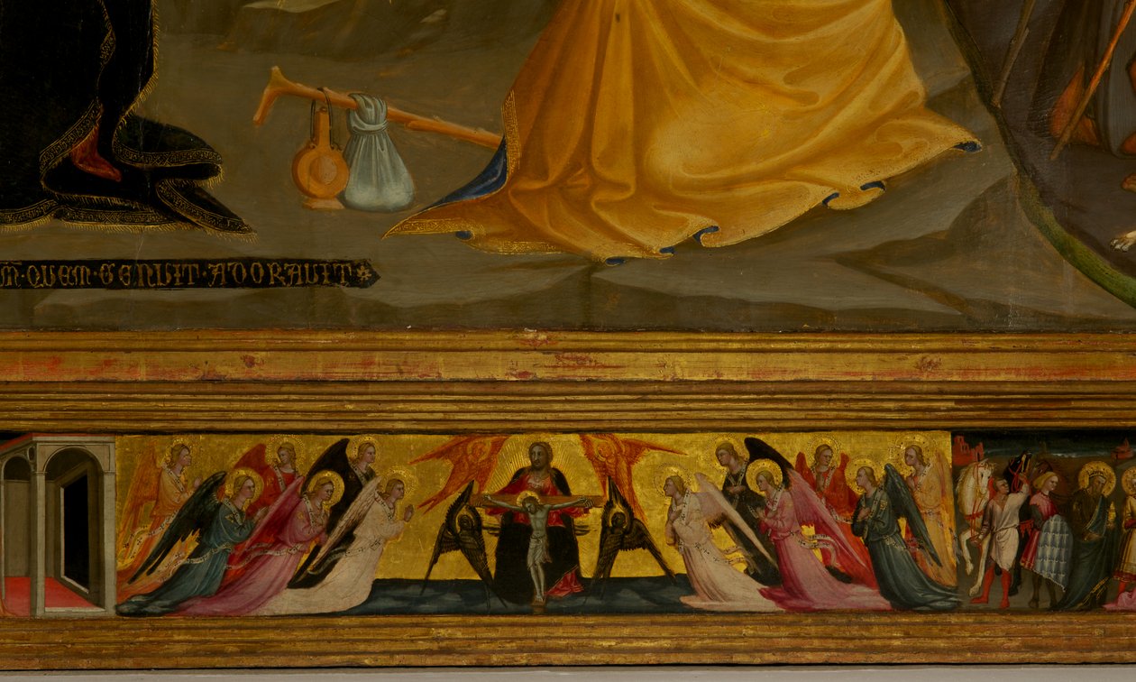 Detal z szopki (tempera na drewnie) autorstwa Bicci di Lorenzo