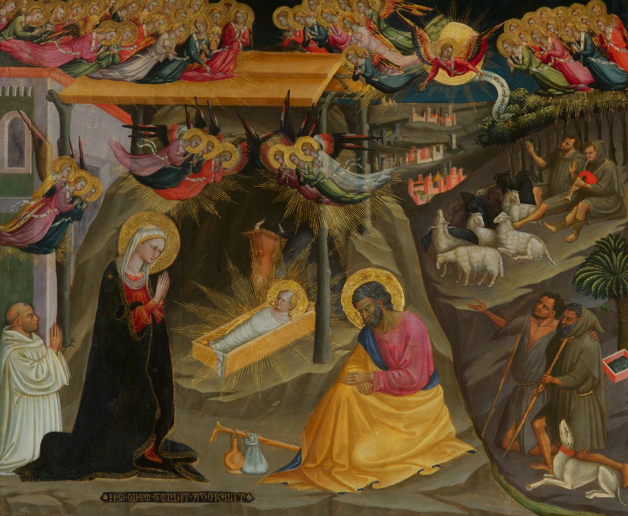 Narodzenia (tempera na drewnie) autorstwa Bicci di Lorenzo