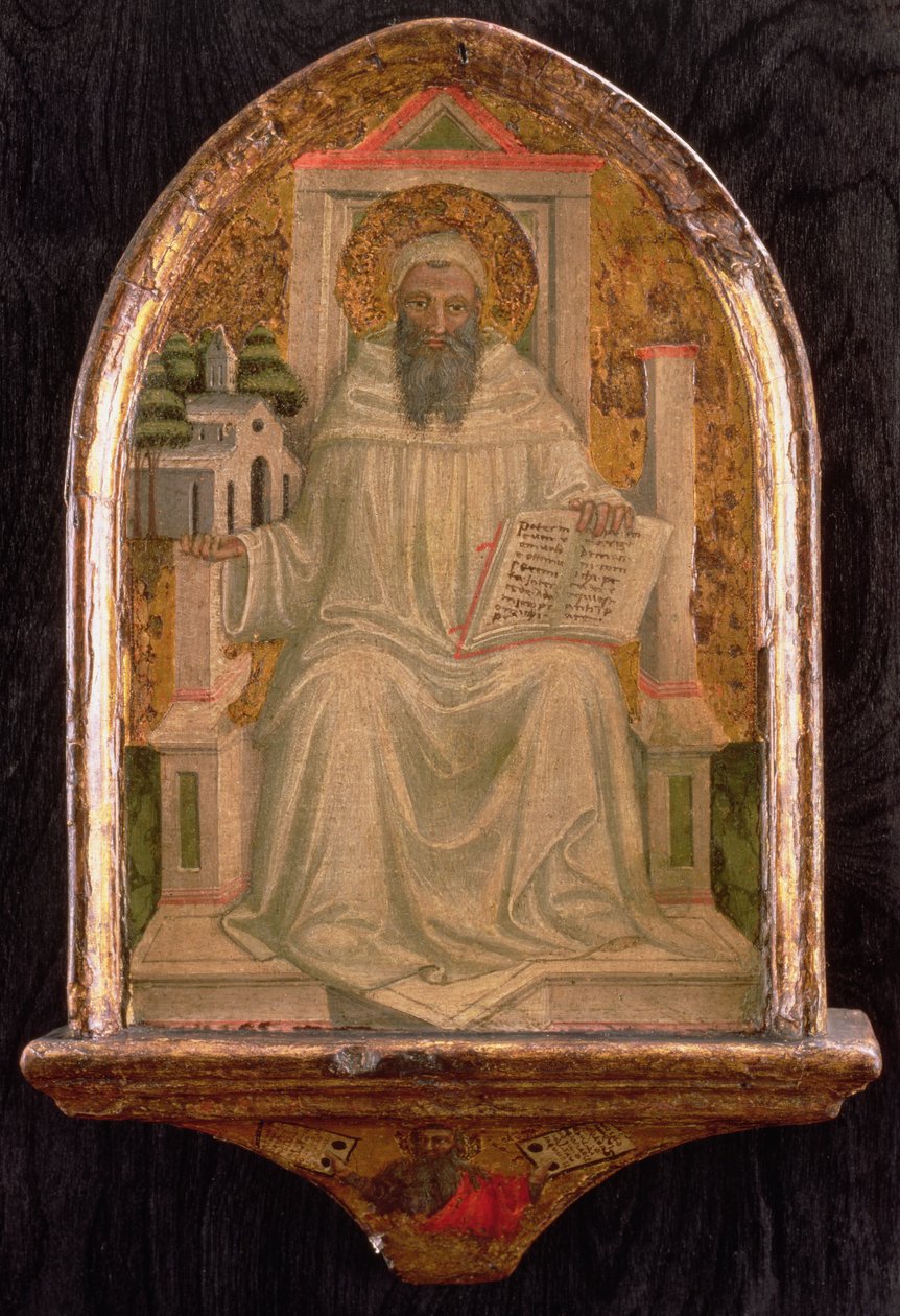 Św. Romuald (zm.1027) (tempera na desce) autorstwa Bicci di Lorenzo