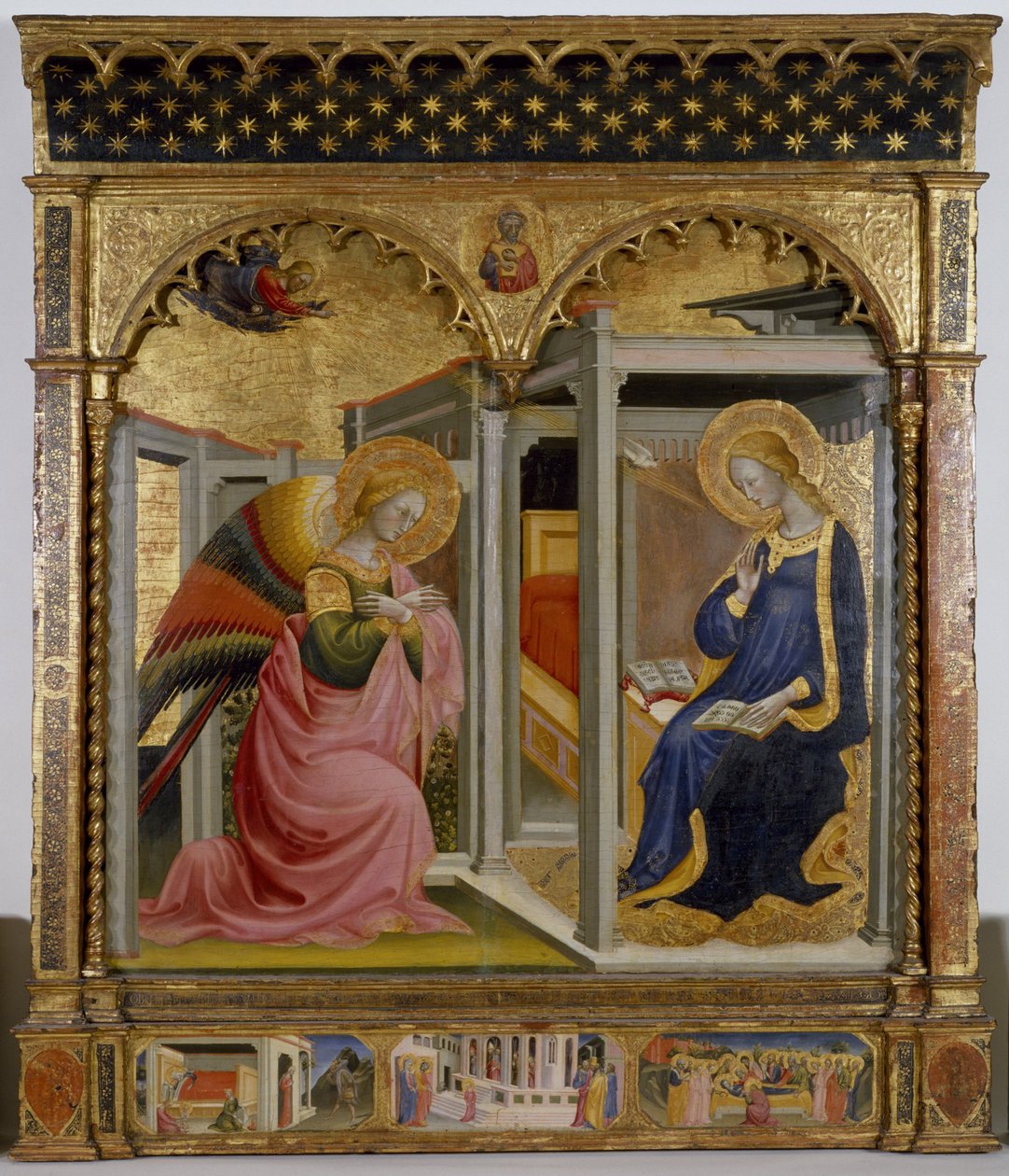 Zwiastowanie, ok. 1430 (tempera i złoty płatek na desce) autorstwa Bicci di Lorenzo