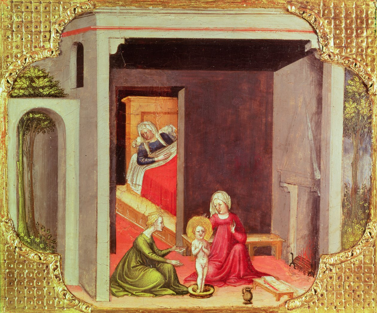 Narodziny św. Mikołaja (tempera na panelu) autorstwa Bicci di Lorenzo