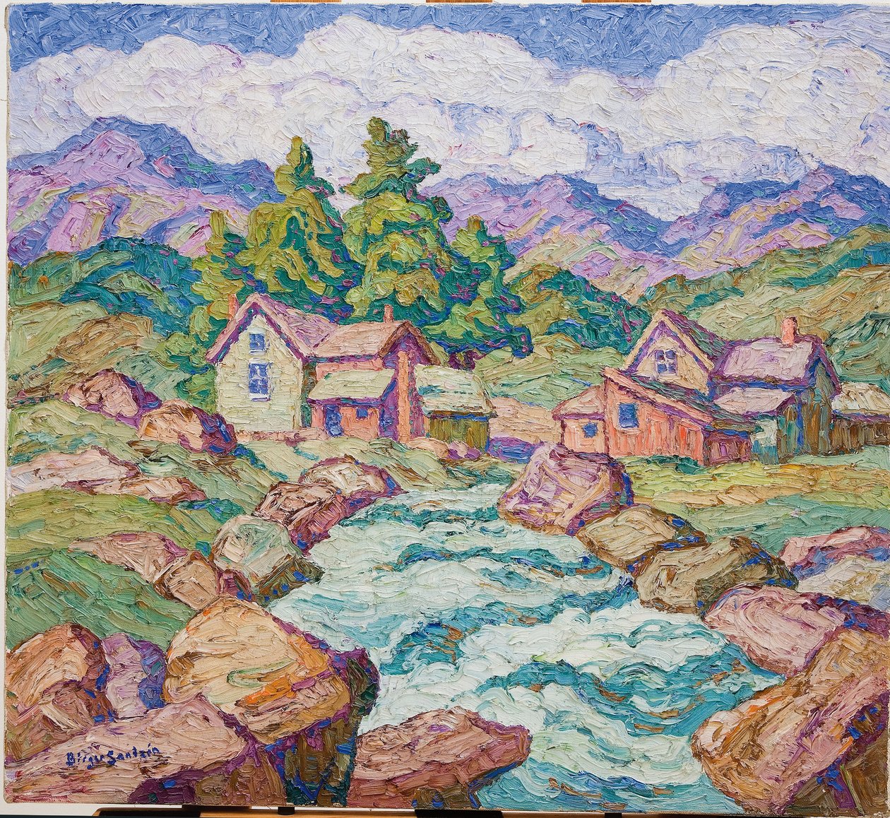 Mountain Village, Georgetown, Kolorado (olej na płótnie) autorstwa Birger Sandzen