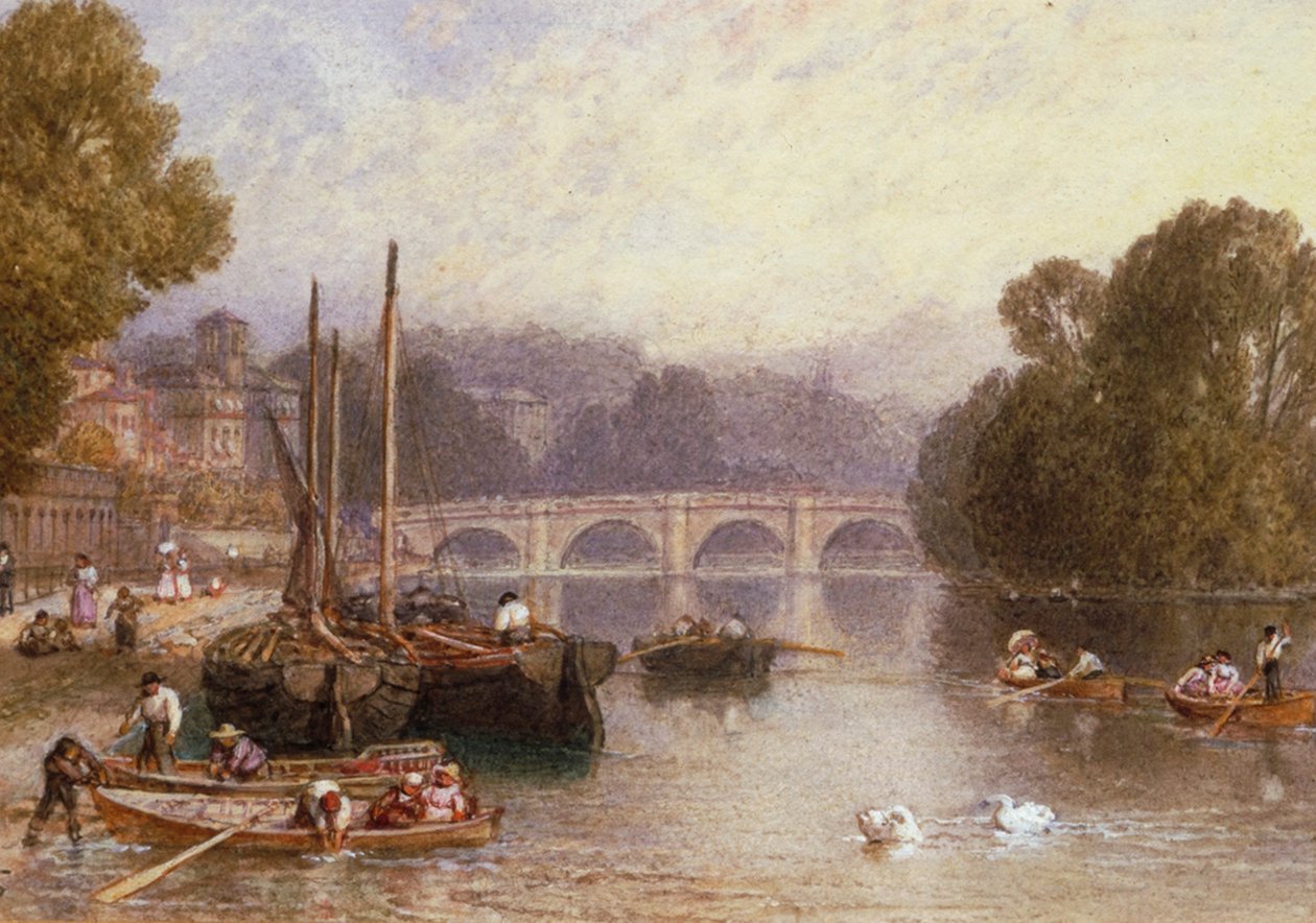 „Most Richmond”, XIX wiek autorstwa Birket Foster