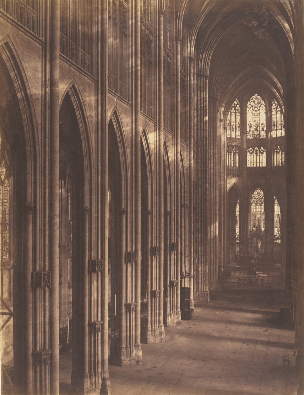 Rouen, wewnątrz kościoła Saint-Ouen autorstwa Bisson Frères
