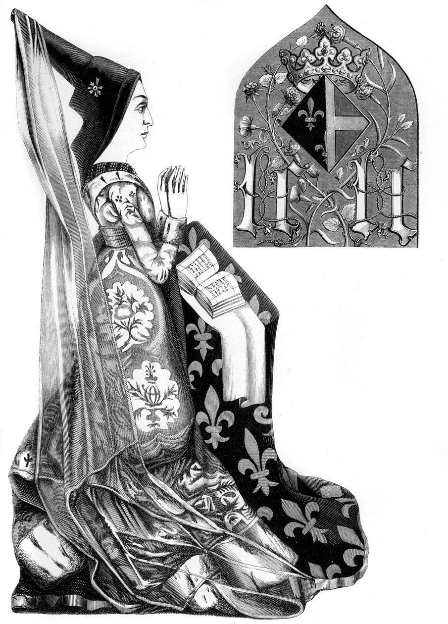 Charlotte Sabaudzkie 1441-1483, królowa małżonka Ludwika XI Francji, XV w. 1849. autorstwa Bisson and Cottard