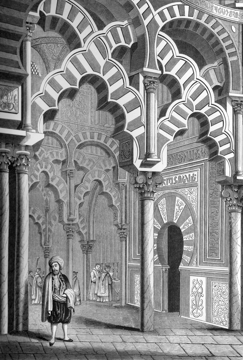 Mezquita, Kordoba, Hiszpania, 1849 r. autorstwa Bisson and Cottard