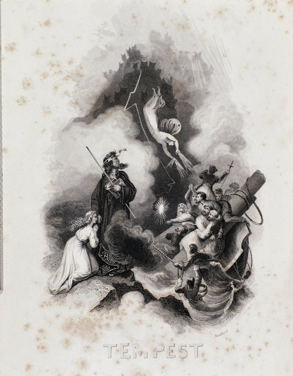 Grawer Blanchard do pierwszego aktu Burzy Williama Szekspira (grafika) autorstwa Blanchard Blanchard
