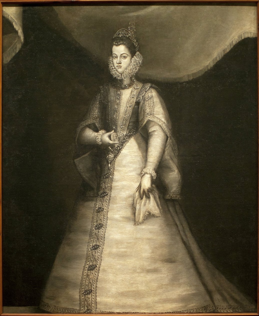 Portret infantki Isabelle Claire Eugenie z Austrii (1566-1633) (Isabella z Hiszpanii). Obraz Blas de Prado (ok. 1545-1599), olej na płótnie autorstwa Blas del Prado