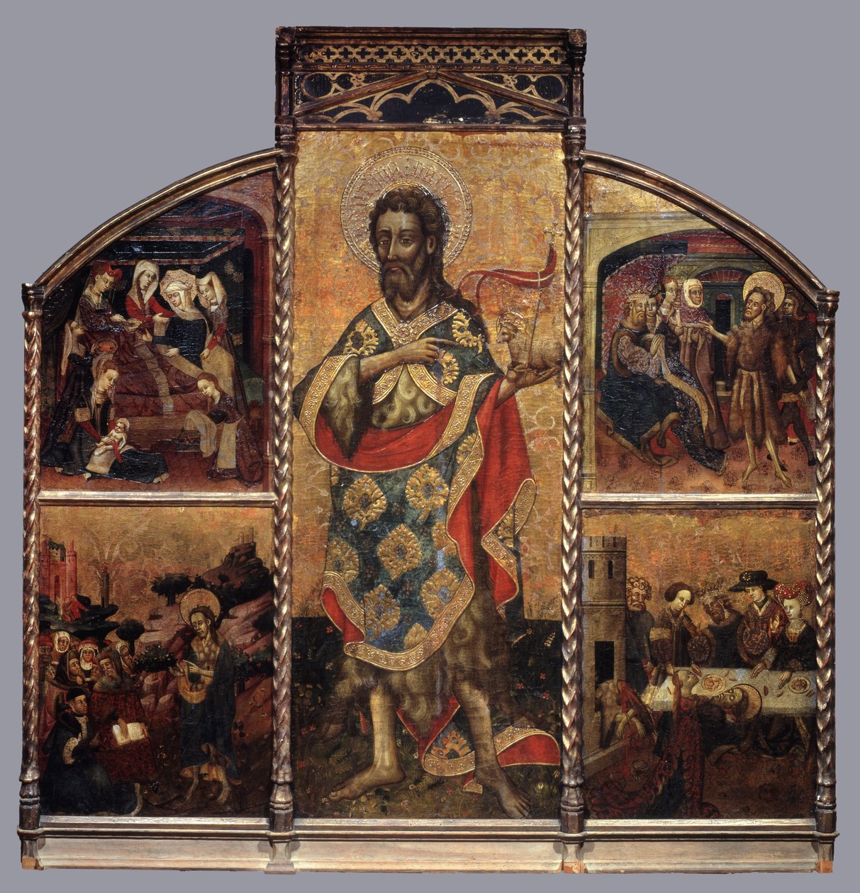 Ołtarz św. Jana Chrzciciela, ok. 1440 (tempera na desce) autorstwa Blasco de Granen