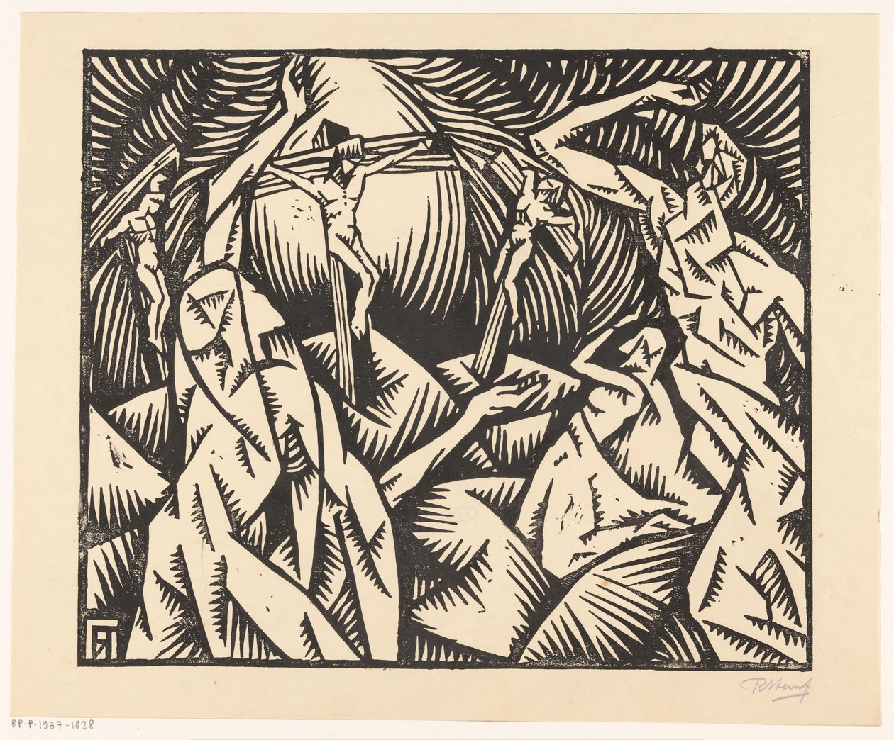 Golgota (oryginalny tytuł na obiekcie) autorstwa Bob Hanf (signed by artist)