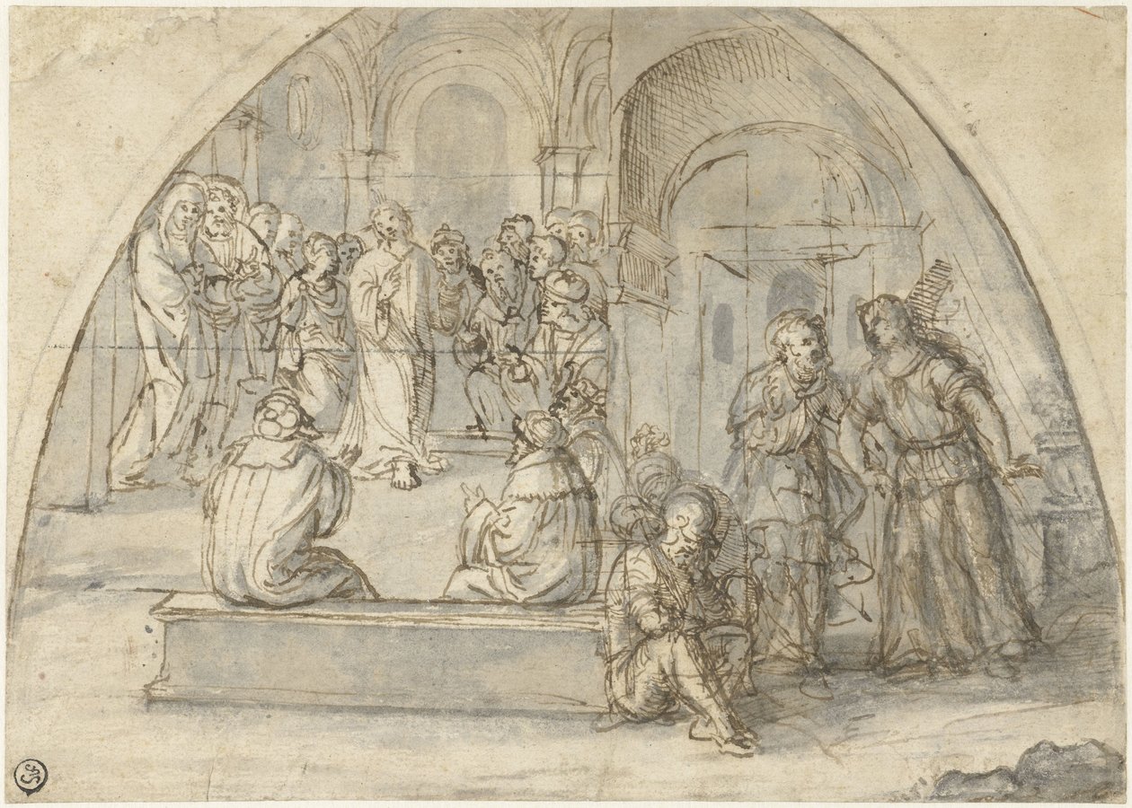 Dwanaście lat Chrystusa w świątyni i wyzwolenie Piotra autorstwa Boccaccio Boccaccino (attributed to)