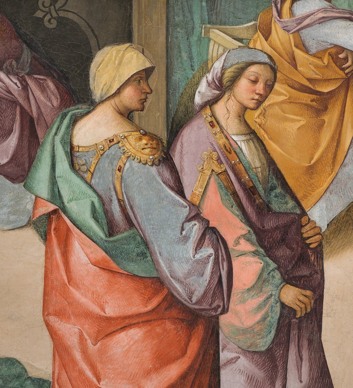 Nawa Centralna, Drugie Przęsło Północne, Narodziny Dziewicy, Boccaccio Boccaccino 1514-15, Detal autorstwa Boccaccio Boccaccino
