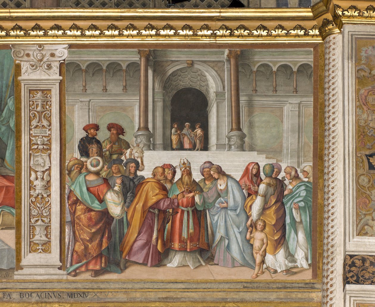Nawa Centralna, Drugie Przęsło Północne, Wesele Dziewicy, Boccaccio Boccaccino 1514-15 autorstwa Boccaccio Boccaccino