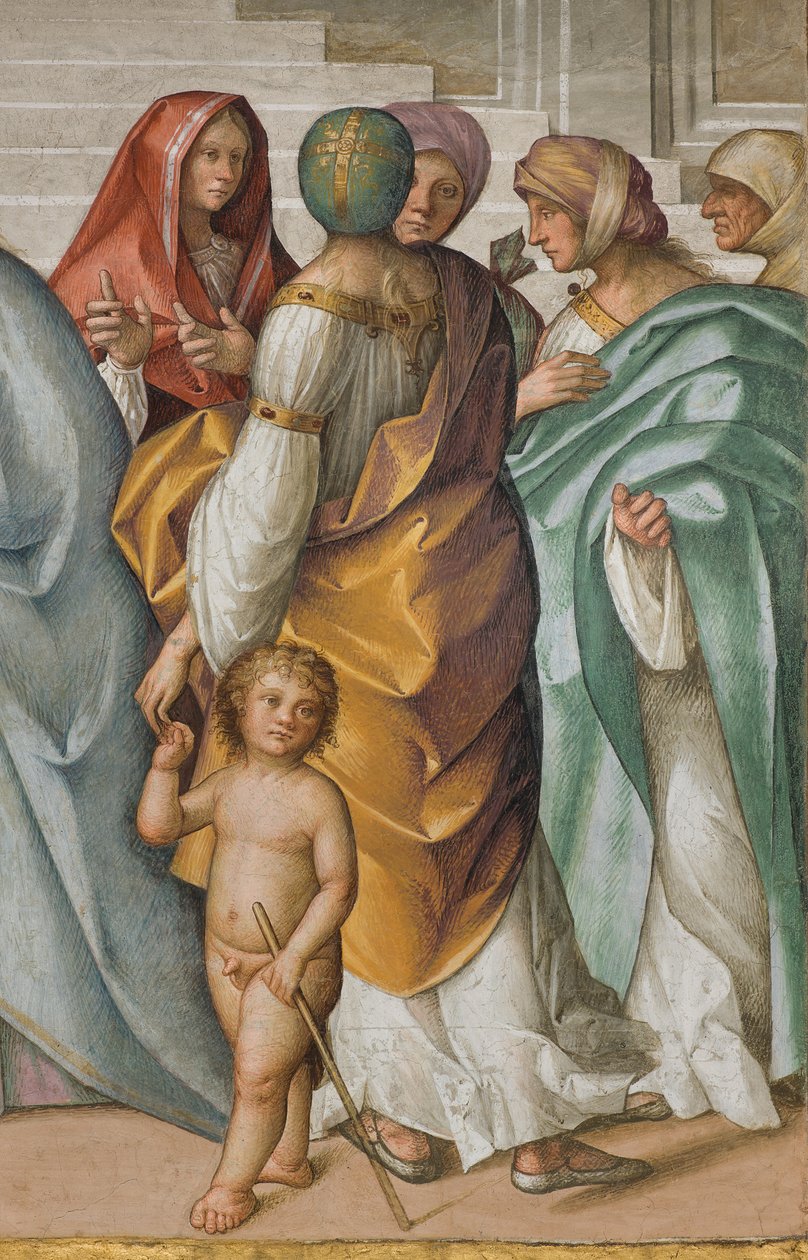 Nawa Centralna, Drugie Przęsło Północne, Wesele Dziewicy, Boccaccio Boccaccino 1514-15, Szczegół autorstwa Boccaccio Boccaccino