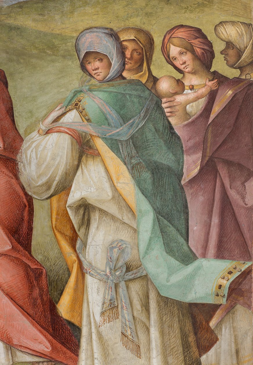 Nawa Środkowa, Trzecie Przęsło Północne, Nawiedzenie, Boccaccio Boccaccino 1516-17, Szczegół autorstwa Boccaccio Boccaccino