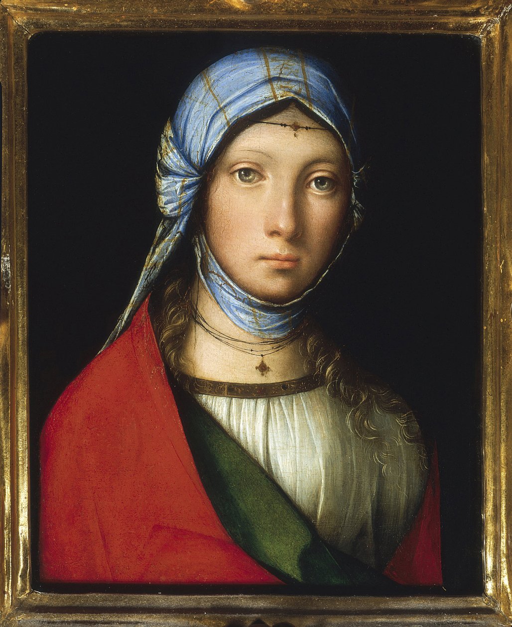 Gitane - Cyganka - Boccaccino, Boccaccio (1468-1525) - c. 1505 - Olej na drewnie - 24x19 - Galeria Uffizi, Florencja autorstwa Boccaccio Boccaccino