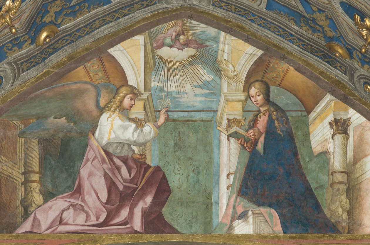 Sopran, Boccaccio Boccaccino, Zwiastowanie 1506-07 autorstwa Boccaccio Boccaccino