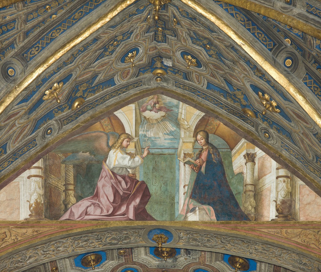 Sopran, Boccaccio Boccaccino, Zwiastowanie 1506-07 autorstwa Boccaccio Boccaccino
