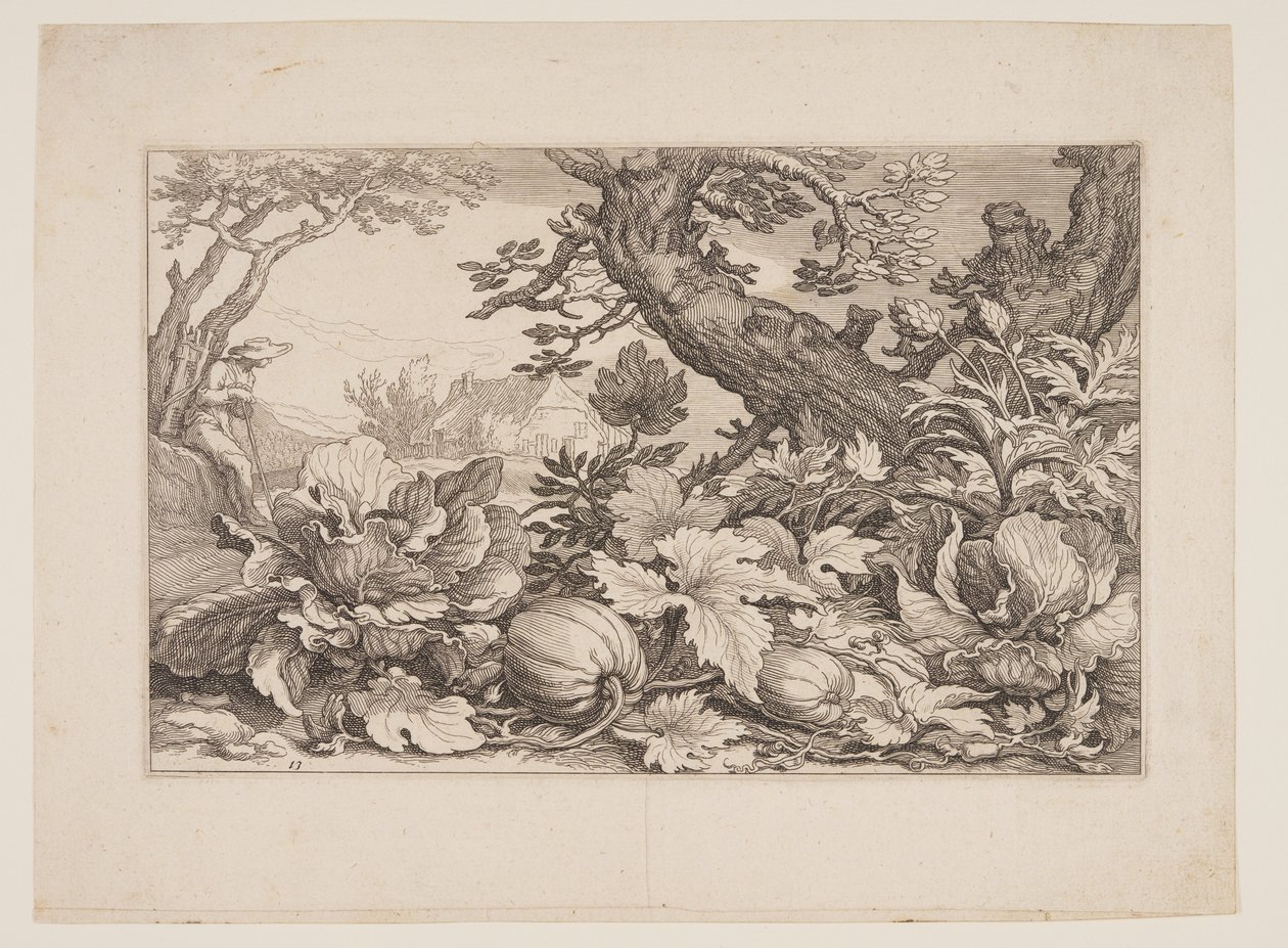 Plate 13, z Landscapes with Farmhouses (Krajobrazy z zagrodami) autorstwa Boetius Adams Bolswert