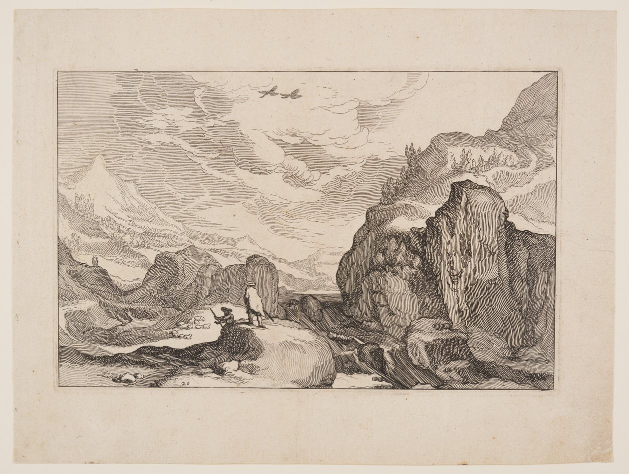 Plate 20, z Landscapes with Farmhouses (Krajobrazy z zagrodami) autorstwa Boetius Adams Bolswert