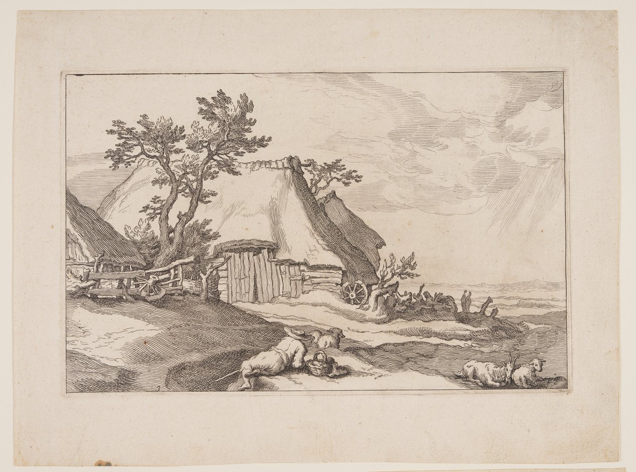 Plate 3, z Landscapes with Farmhouses (Krajobrazy z zagrodami) autorstwa Boetius Adams Bolswert