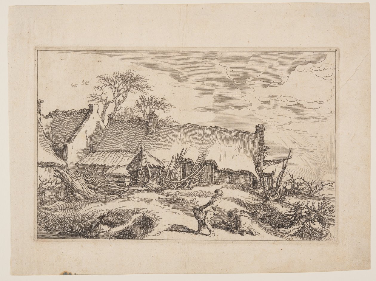 Plate 4, z Landscapes with Farmhouses (Krajobrazy z domami wiejskimi) autorstwa Boetius Adams Bolswert