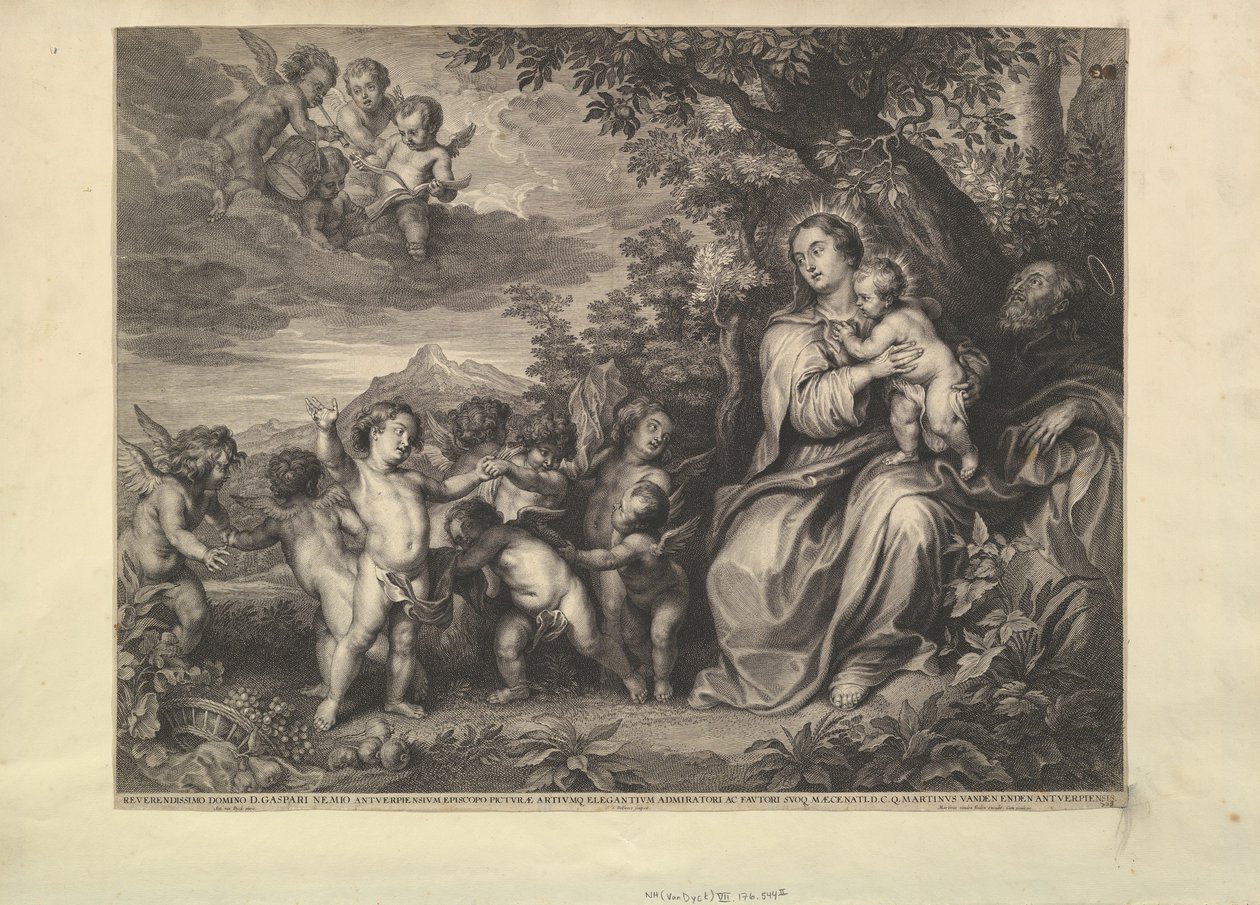 Odpocznij w ucieczce do Egiptu, 1650-59. autorstwa Boetius Adams Bolswert