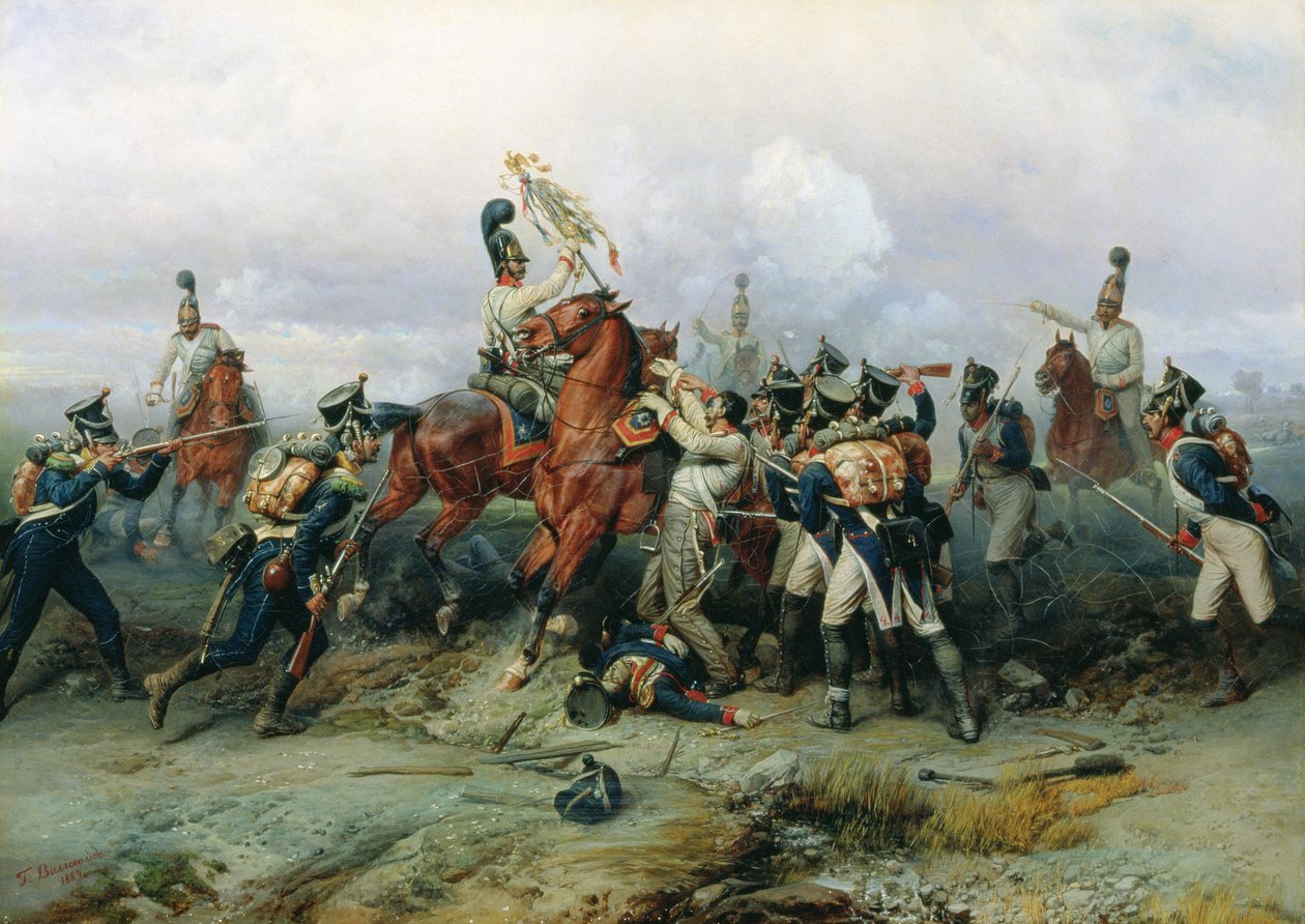 Аустерлицийн тулалдаанд морин цэргийн дэглэмийн мөлжлөг, 1884 он autorstwa Bogdan Willewalde