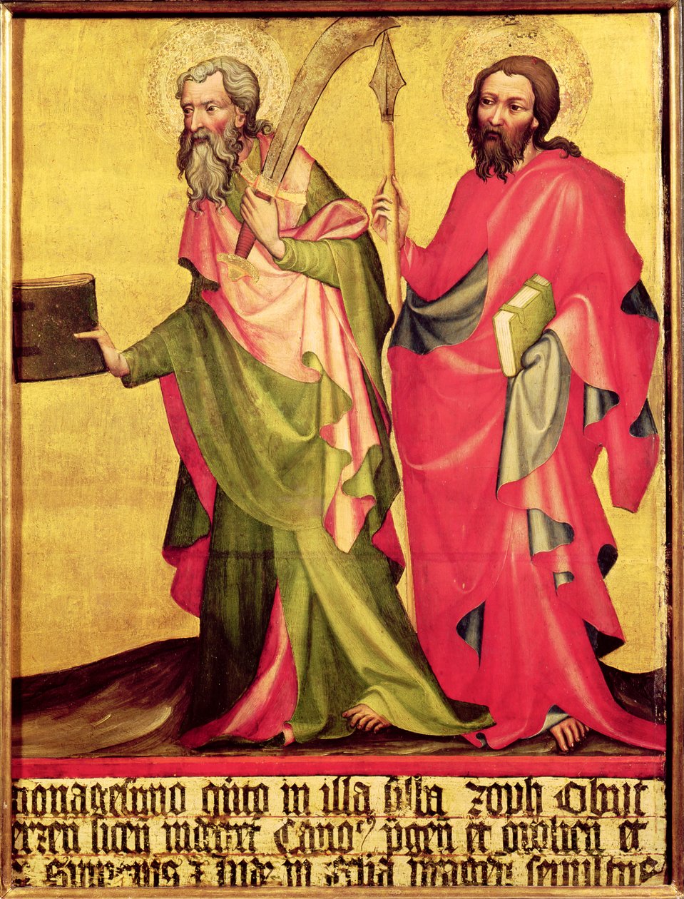 SS. Bartłomiej i Tomasz, prawy panel z epitafium Jana z Jeranu, 1395 (tempera na panelu) autorstwa Bohemian School