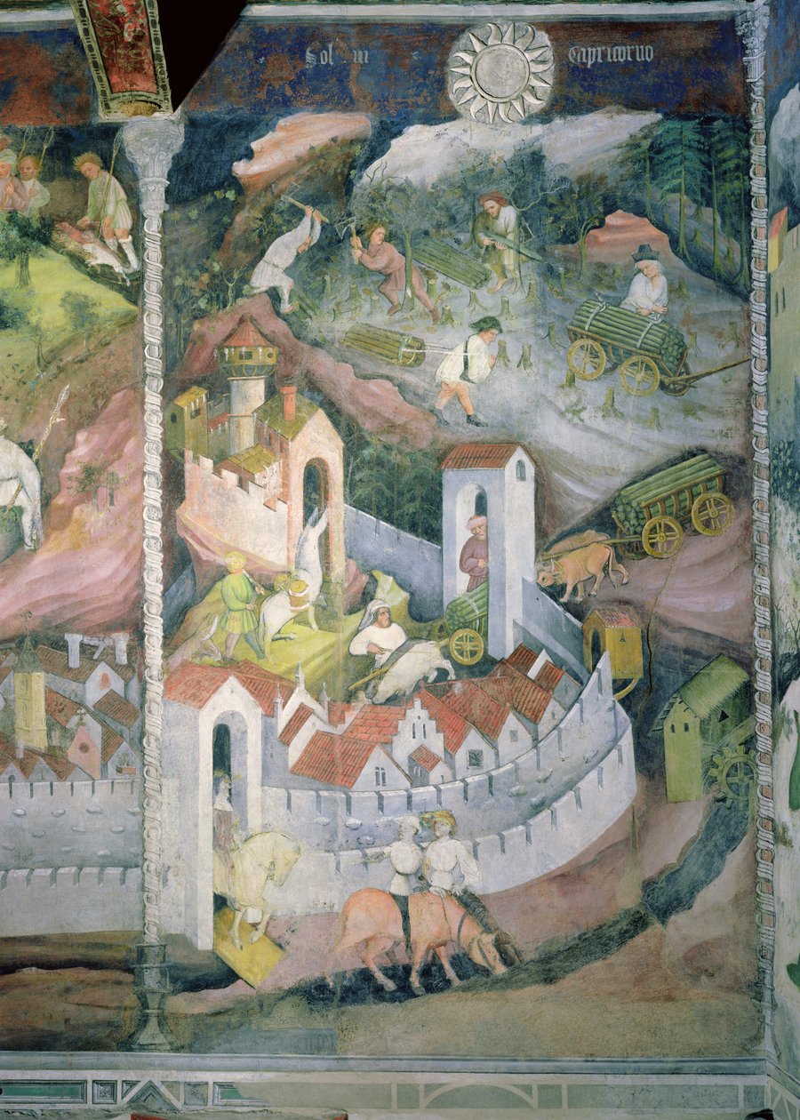 Miesiąc grudzień, ok. 1400 autorstwa Bohemian School