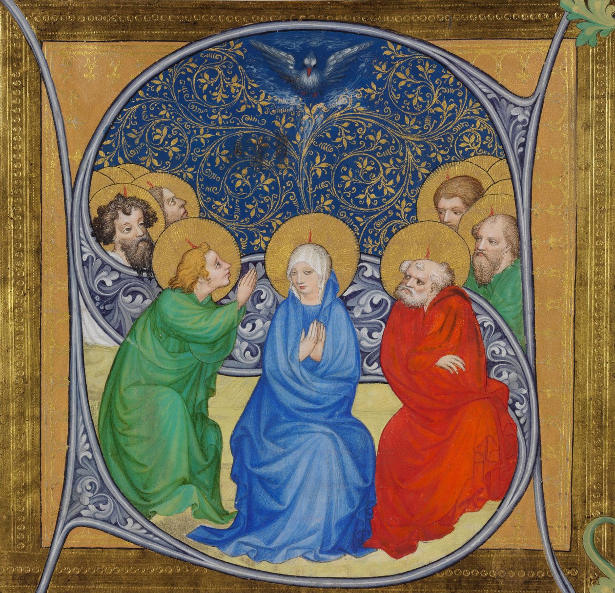 Zejście Ducha Świętego Pięćdziesiątnica, 1415 autorstwa Bohemian Master