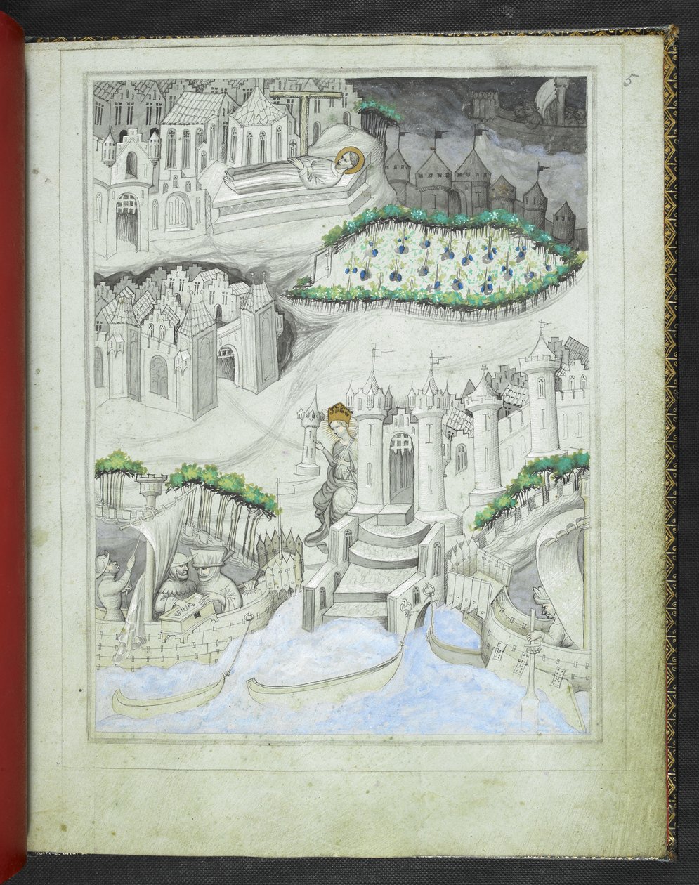 Dodaj 24189, f.5r, Wyspa Cypr, z „Picture Book of Sir John Mandeville