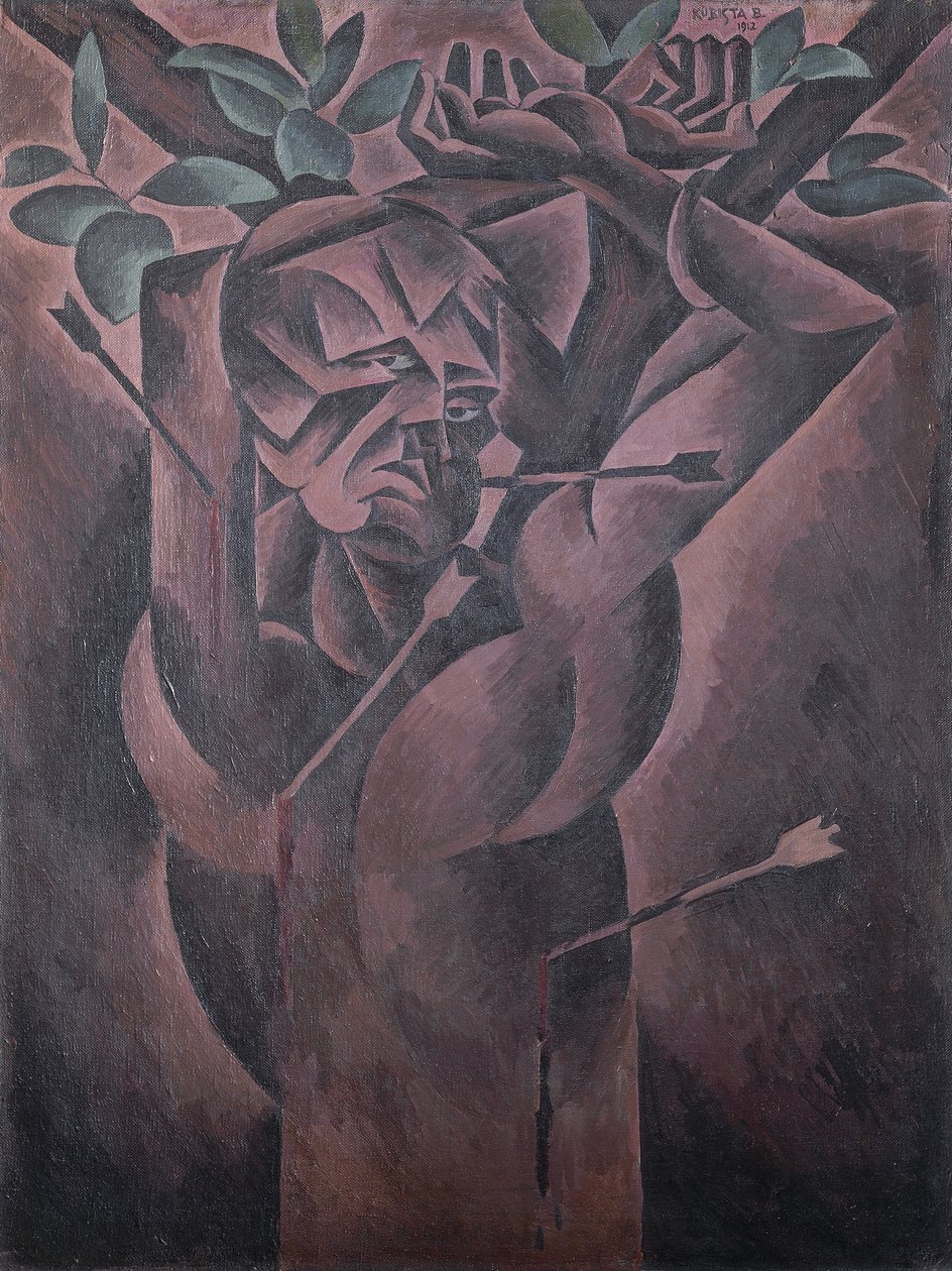 Święty Sebastian, Bohumil Kubista (1884-1918), olej na płótnie, 98x75 cm autorstwa Bohumil Kubišta