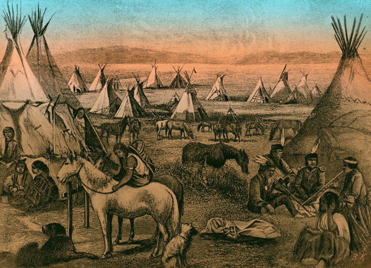 Obóz Indian Nawaho autorstwa Bohuslav Kroupa