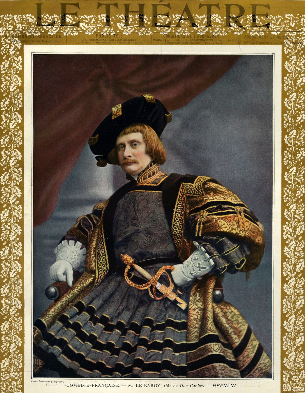 Charles le Bargy jako Don Carlos, okładka magazynu „Le Theatre”. autorstwa Boissonnas & Taponier (after)