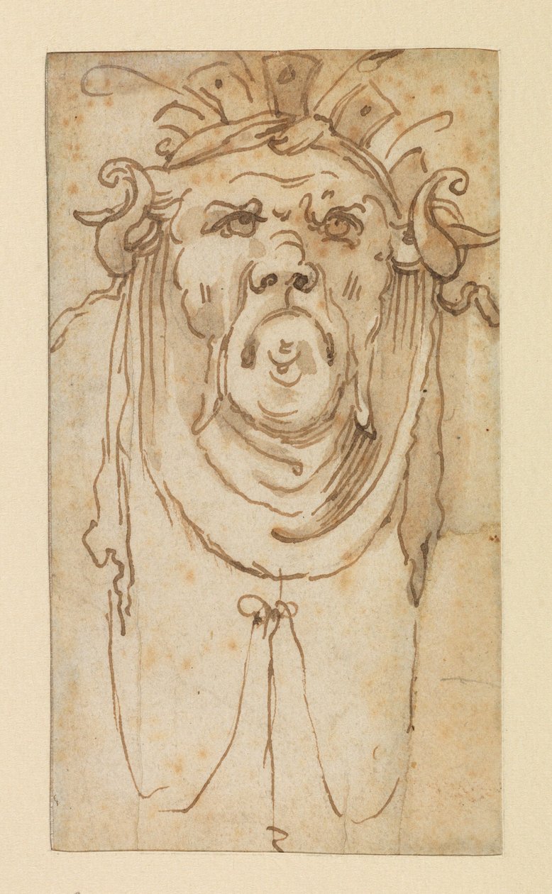 Maska groteskowa, XVII w. autorstwa Bolognese School
