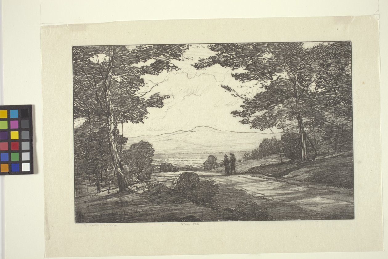 Odległe góry (tusz na papierze) autorstwa Bolton Coit Brown