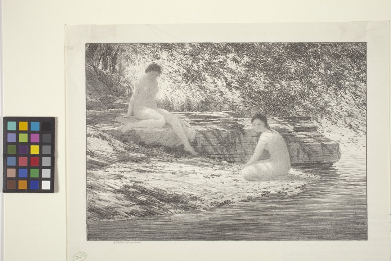 Lake Ladies (atrament na papierze) autorstwa Bolton Coit Brown