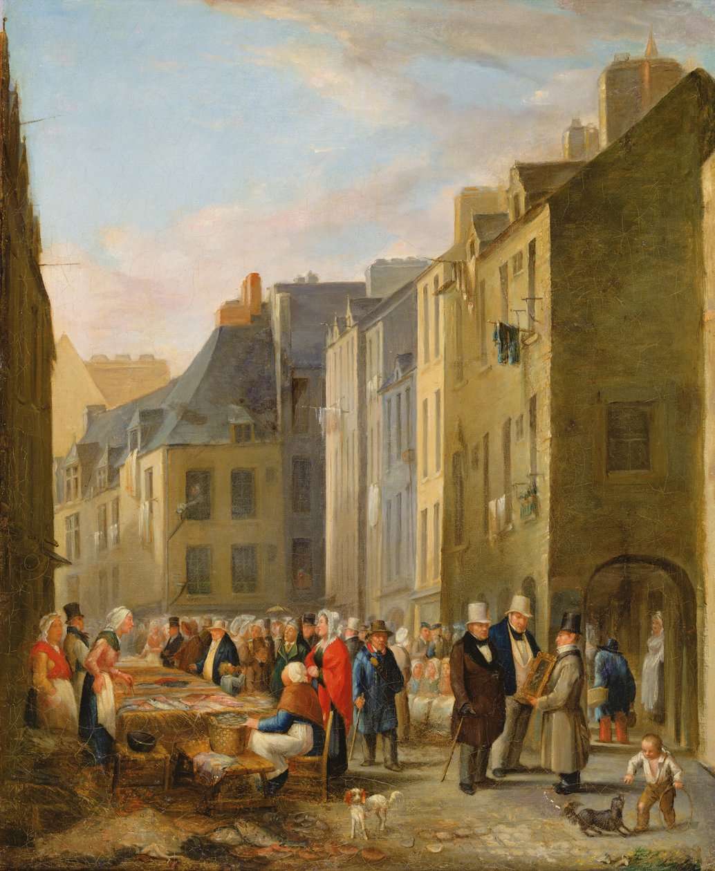 Targ Rybny w Cherbourgu, 1830-40 autorstwa Bon Dumouchel