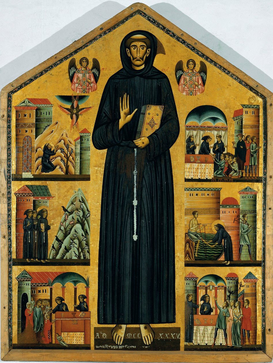 Życie św. Franciszka z Asyżu. (Malarstwo na drewnie) 1235 autorstwa Bonaventura Berlinghieri