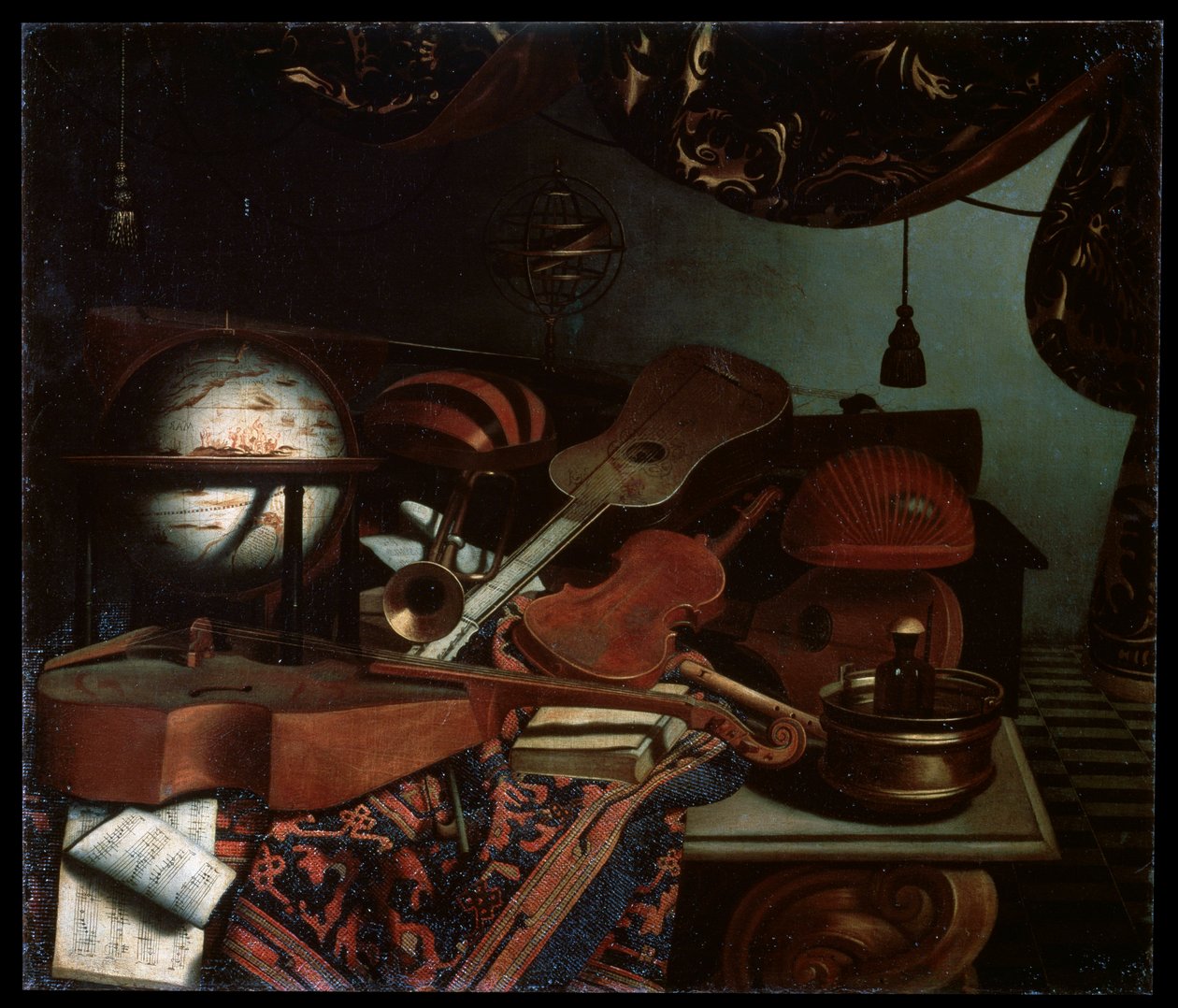 Martwa natura z instrumentami muzycznymi, 1718. autorstwa Bonaventura Bettera