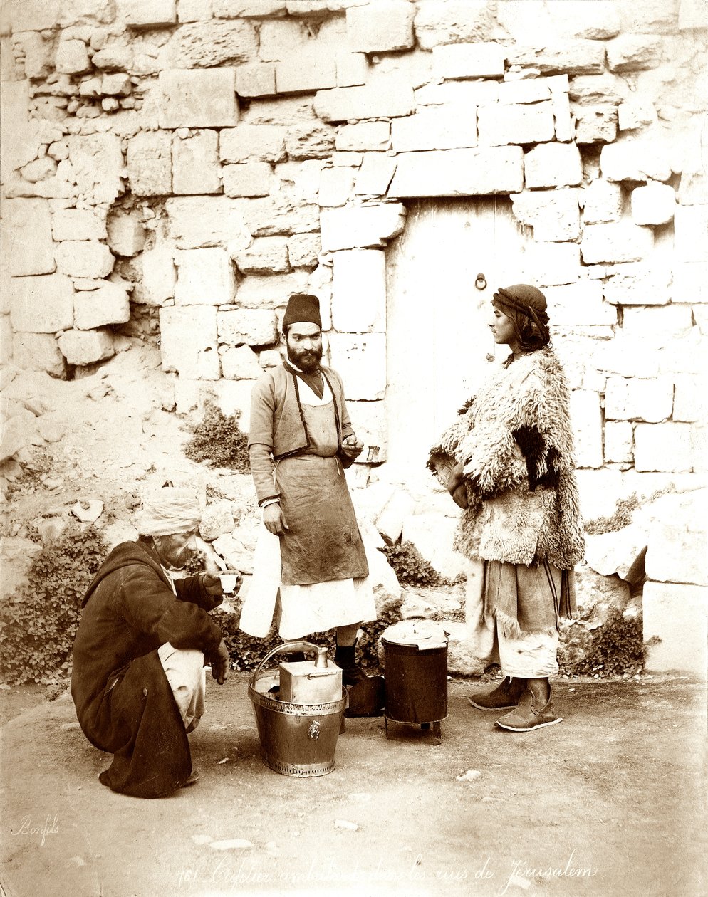 Sprzedawca kawy w Jerozolimie, ok. 1867-81 autorstwa Bonfils Studio