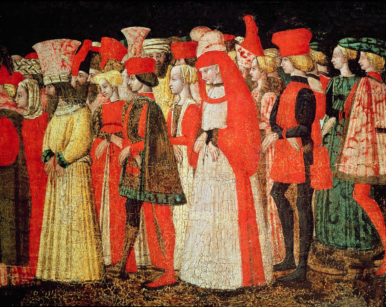 Ludzie z dworu Sforzów (detal) autorstwa Bonifacio Bembo